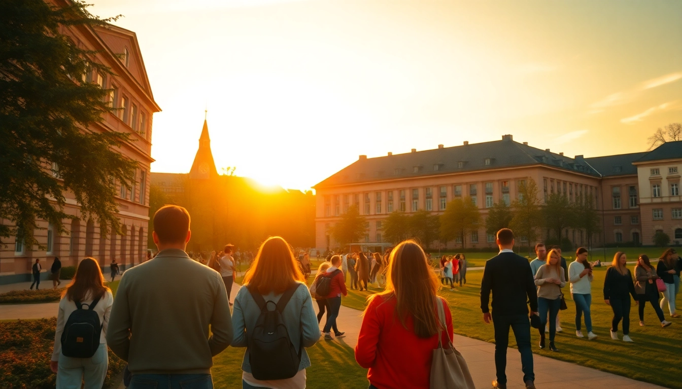 Students studying in a picturesque setting reflecting Polonya'da Üniversite Eğitimi.