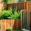 Explore fencing Manchester options showcasing elegant garden landscapes with diverse fencing styles.