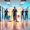 Professional team providing Jacksonville commercial cleaning services in a bright, modern office environment.