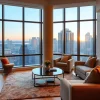 Showcasing a cozy living space, this image highlights 1 bedroom apartments for rent Chicago with inviting decor.