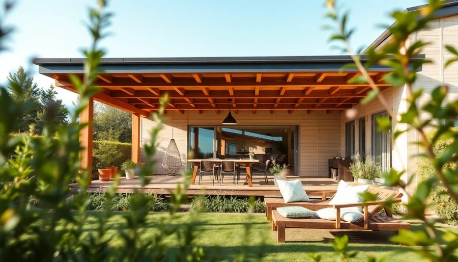Terrassenüberdachung mit Markise, die Outdoor-Komfort bietet und vor Witterung schützt.