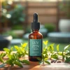 Promote relaxation with LUV Zen Drops displayed elegantly amid calming herbal plants.