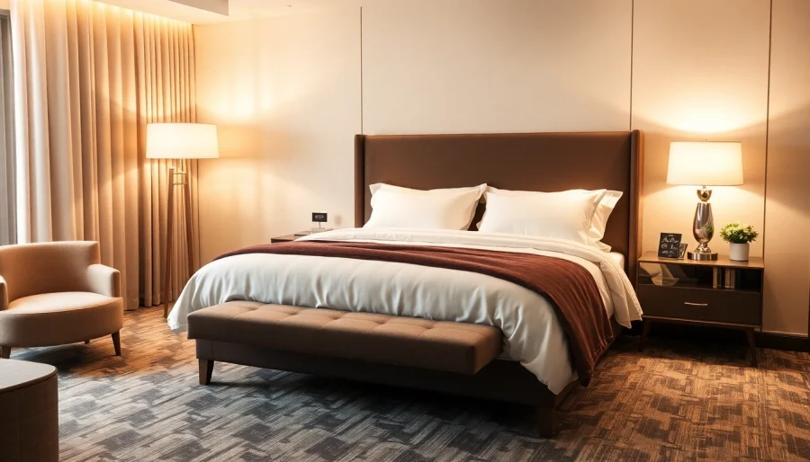 Stunning hotel bed frames showcasing elegance and comfort with plush bedding and stylish design for ultimate guest satisfaction.