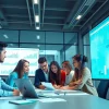 Utilize a project planning template online in a collaborative workspace with diverse professionals.