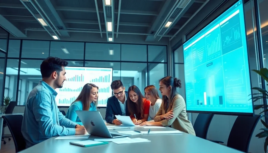Utilize a project planning template online in a collaborative workspace with diverse professionals.