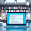 Generate ai summary of papers with a modern digital tool at a sleek office.