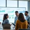 Analyzing competitor analysis data in a collaborative team environment with charts.