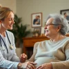 Engaging scene of austin senior home care showcasing compassionate caregivers interacting closely with elderly clients.