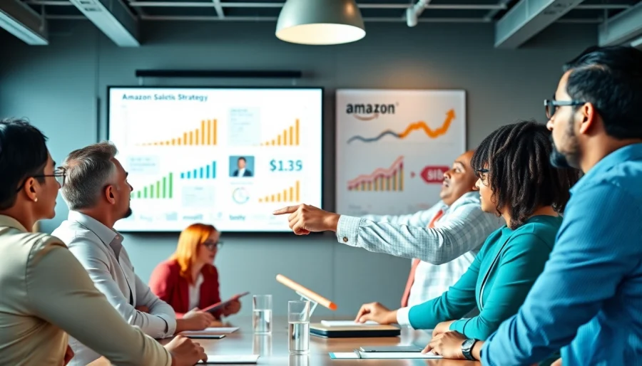 Strategies for Amazon growth partner discussed in a meeting with professionals.