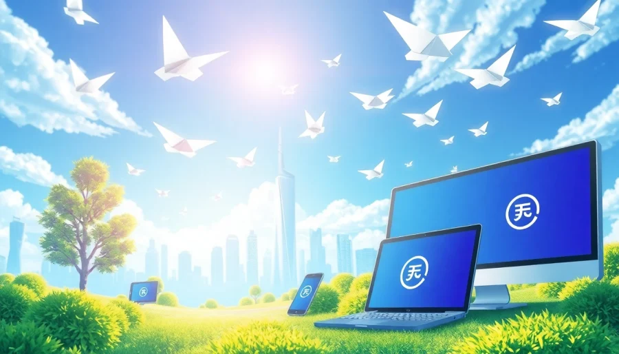Explore the digital landscape of 纸飞机官网 with devices showcasing messaging and connectivity.