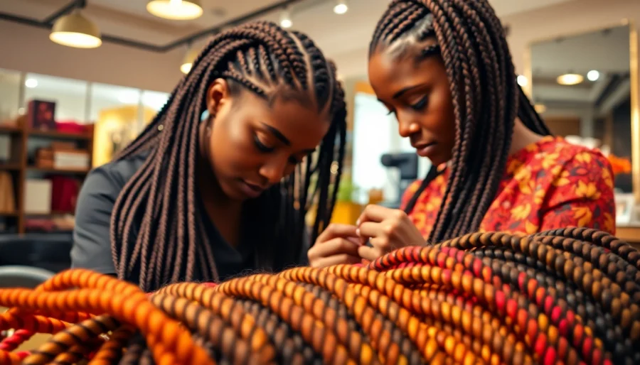Experience expert braiding at the Best african braiding salon in near me, showcasing vibrant styles and skilled artisans.