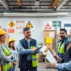Engaged participants in Safety Training Programs learning hands-on safety techniques in a workshop setting.