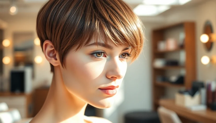 Showcase of hairstyles for thin hair on a professional model in a chic salon.