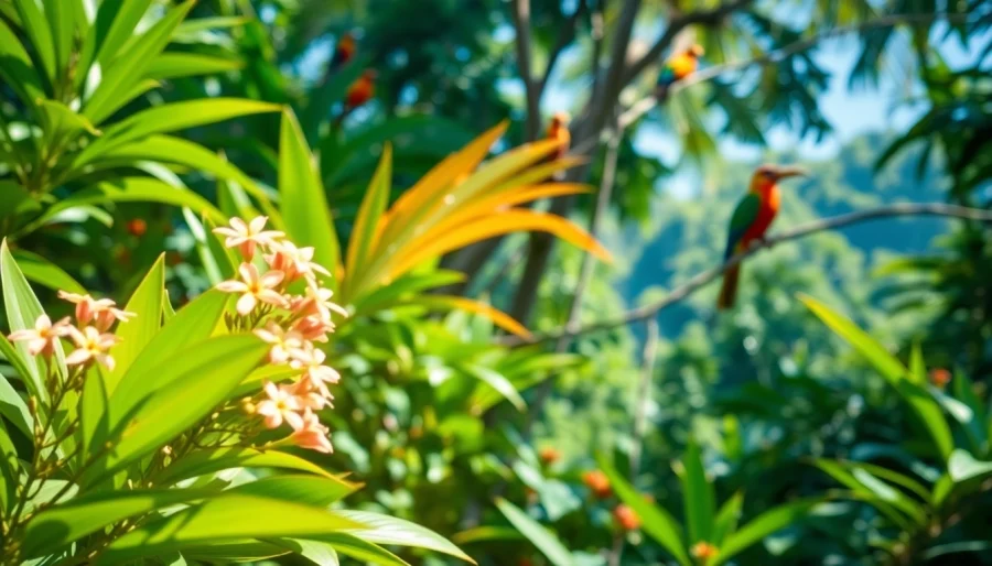 Showcase the biodiversity of tropical rainforests at www.sudswild.com, featuring vibrant flora and fauna.