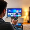 Engaged user experiencing a 24h iptv test showcasing various streaming channels