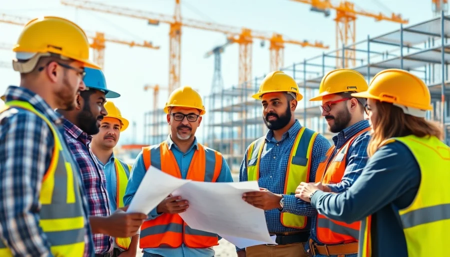 Southern California Contractors Association members collaborating on a construction project, showcasing teamwork.