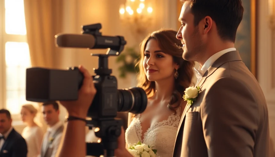 Capturing joyful moments by a wedding videographer in Ireland during a sunny outdoor ceremony.