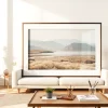 Display a stunning 36x48 frame with serene landscape art in a minimalist home setting.