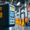 Showcase of a hydrogen detector focusing on safety features and high-tech design.