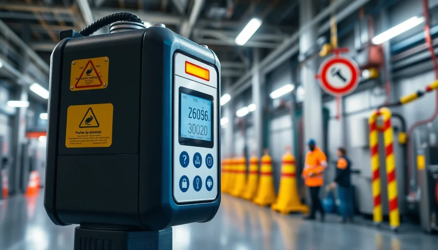 Showcase of a hydrogen detector focusing on safety features and high-tech design.