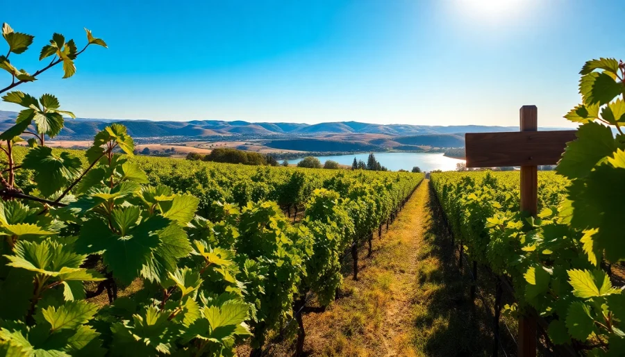 Vibrant vineyards in Clarksburg, California, showcasing the beauty of local wineries.