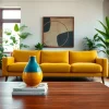 Stylized living room with MCM Home Decor elements emphasizing vintage elegance.