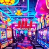 Experience the excitement of JILI Games with vibrant slot machines and engaging gameplay in a lively casino.