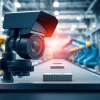 Exploring machine vision technology with an industrial camera inspecting products in a factory.