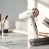 Effortlessly style with the Laifen hair dryer, showcasing its sleek design and functionality.