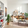 Transform your space with effective house organizing in Johns Creek, showcasing a beautifully arranged living room.