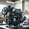 Find premium Cummins ISX engine for sale in a professional workshop setting with tools and bright lighting.