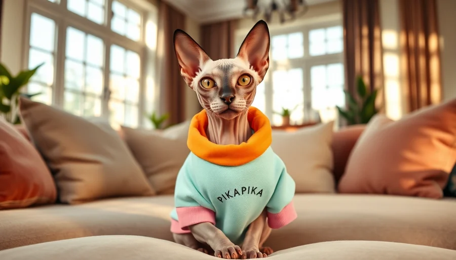 Dress your Sphynx cat in stylish PIKAPIKA Sphynx Clothes for a fashionable look!