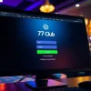 Access the 77 club login interface highlighting vibrant gaming elements for an engaging experience.