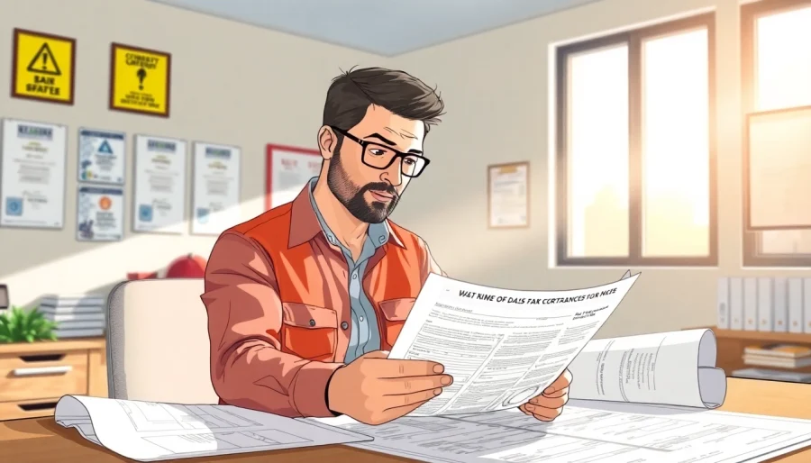 DAS 140 form being reviewed by a professional contractor in a bright office.