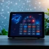 Calculate your destiny with a numerology calculator interface illuminated by a starry night.