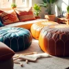 Shop authentic Moroccan Leather Poufs and Ottomans to elevate your home decor.