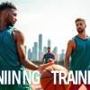 Engaged basketball athletes showcasing intensive basketball training programs outdoors.