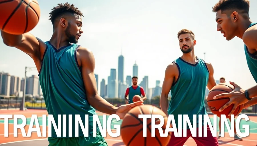 Engaged basketball athletes showcasing intensive basketball training programs outdoors.