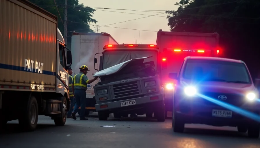 Traffic accident in Düzce: pat pat and truck collision highlights urgency and emergency response.