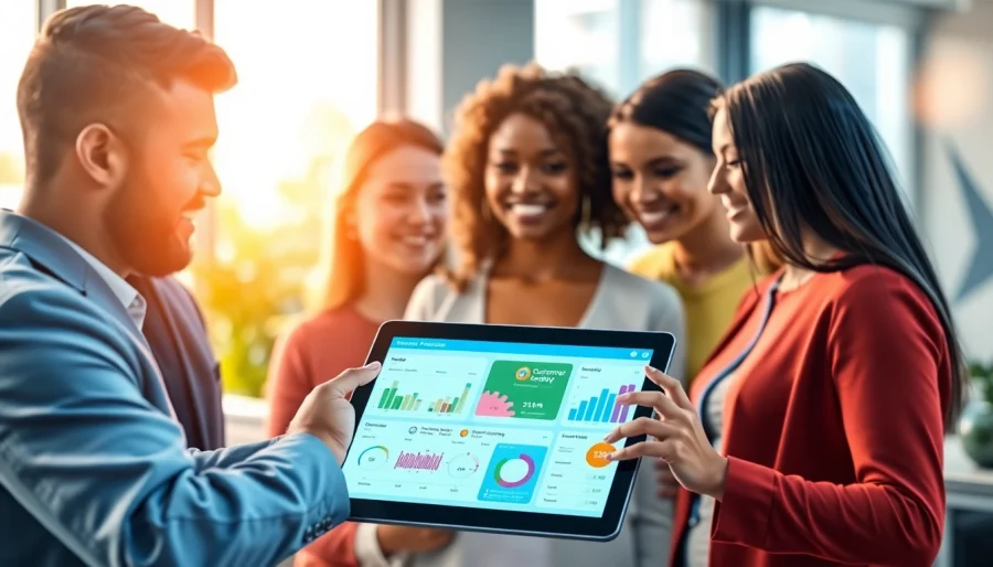 Showcasing the innovative features of Customer Loyalty Software through an engaging digital dashboard.