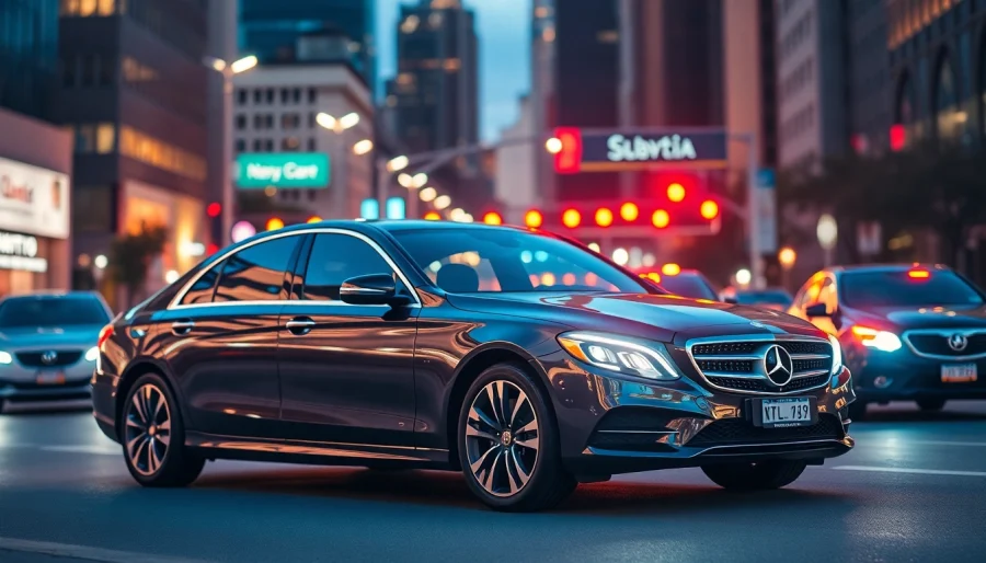 Efficient car service in Atlanta providing reliable transportation amidst a vibrant city setting.