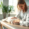 Chiropractor near me assisting a patient with spinal adjustments in a serene clinic.