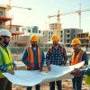 Workers engaged in austin construction, demonstrating teamwork and modern building techniques.
