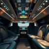 Experience premium car service Atlanta with luxurious leather seating and ambient lighting in our limousines.