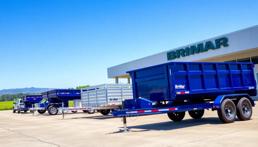 Bri-Mar trailers for sale near me showcased at a dealership, highlighting their quality and variety.