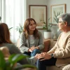 Engaging attachment theory specialist with a client in a therapeutic setting.