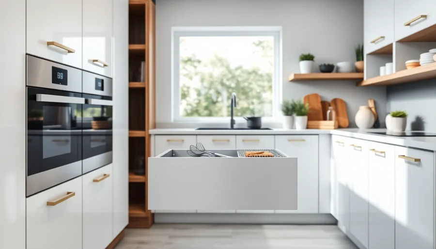 Sleek slim box drawer system optimizing modern kitchen space with soft-close features.