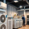 Find expert HVAC dealers providing quality heating and cooling solutions in a modern showroom.