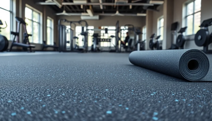 Instala piso para gimnasio en rollo de alta calidad, resistente y atractivo para tu espacio de entrenamiento.