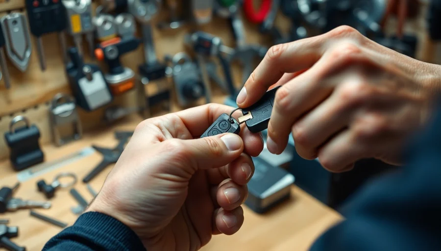Creating a new key for Lost Car Keys by a professional locksmith, showcasing skill and precision.